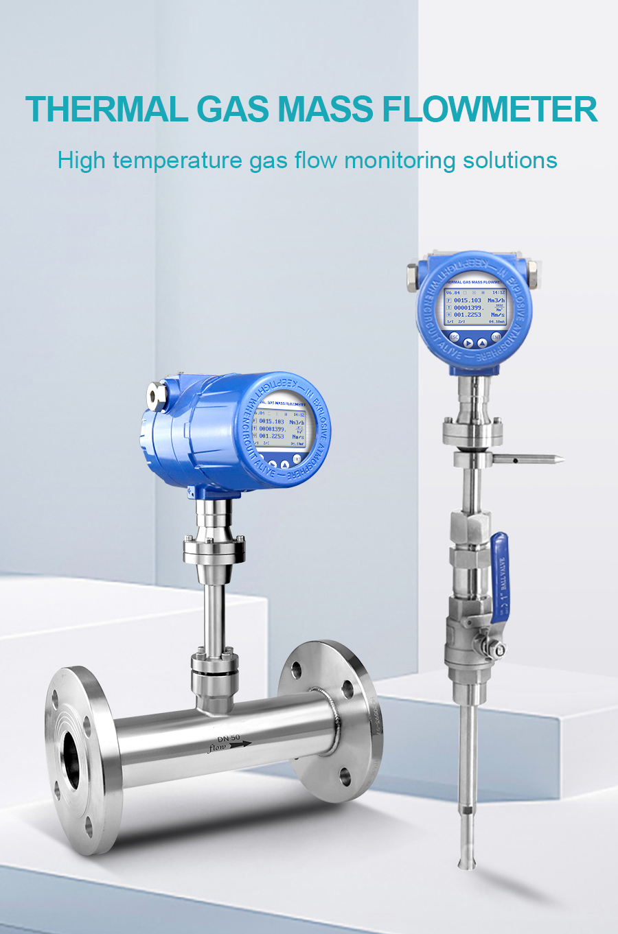 Insertion Type Thermal Mass Flow Meter